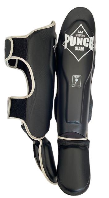 SHIN PADS - Siam™ - LEATHER - BLACK