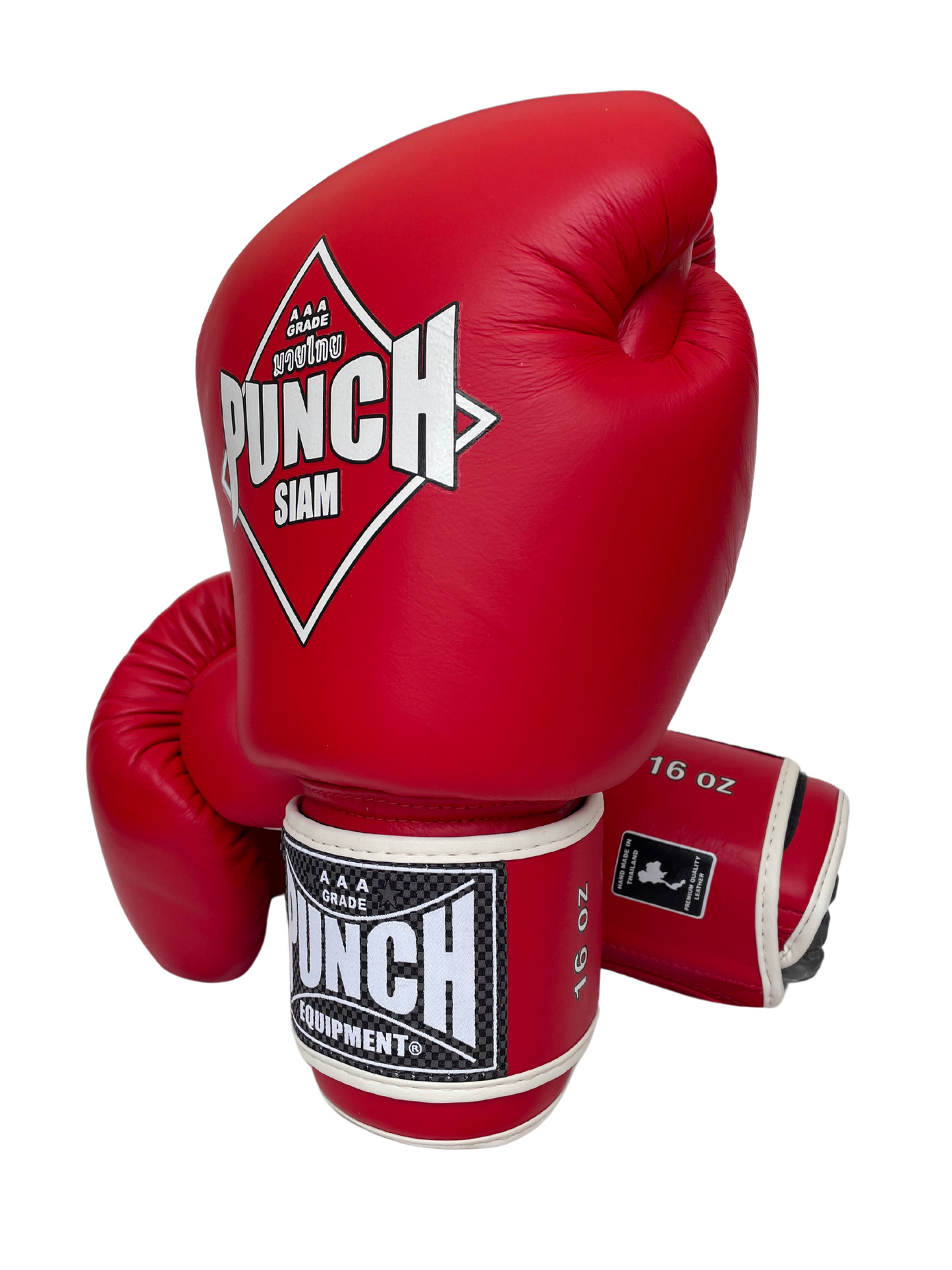 PUNCH EQUIPMENT BOXING GLOVES - Siam™ - LEATHER - RED - 16OZ