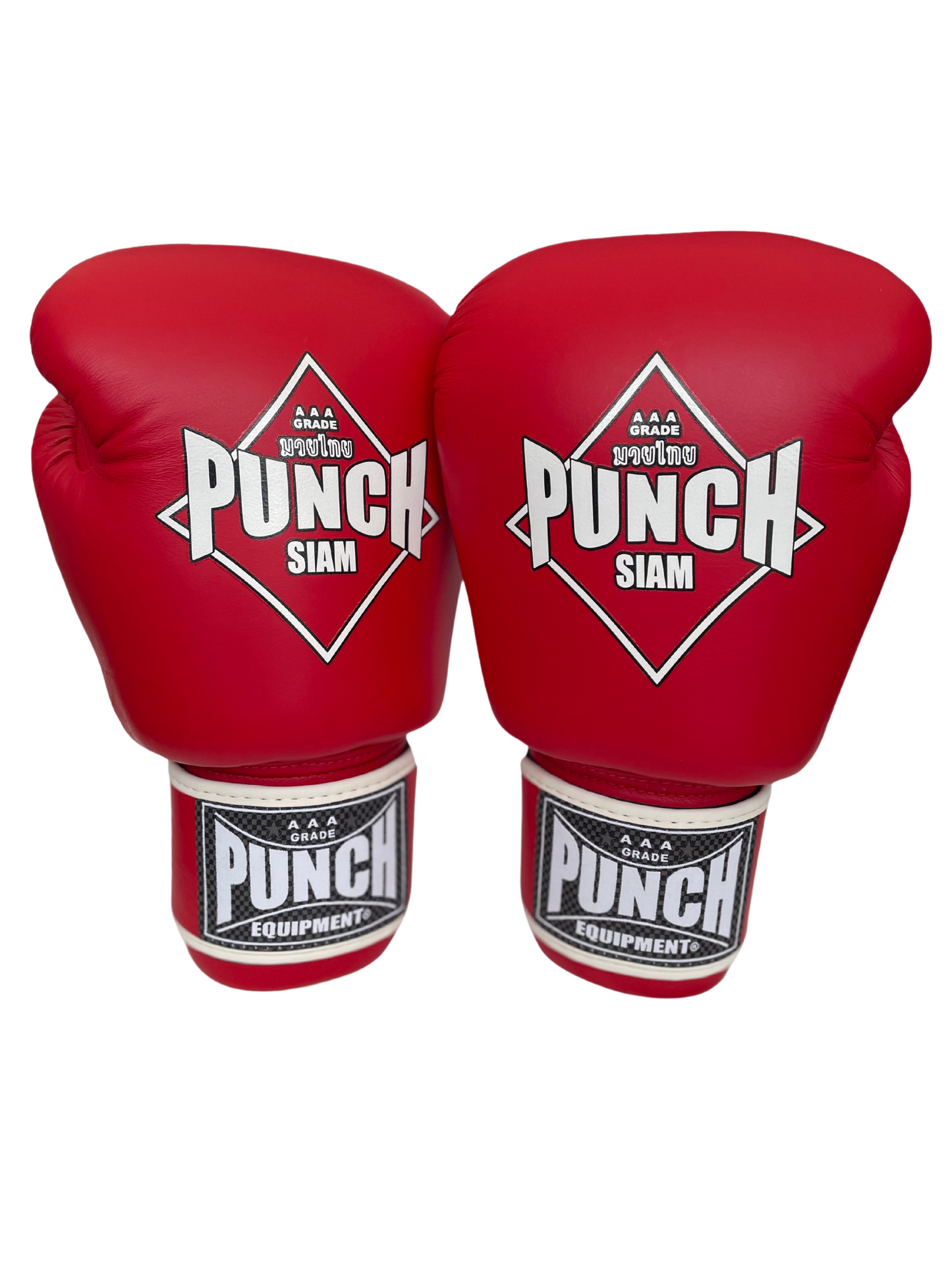 PUNCH EQUIPMENT BOXING GLOVES - Siam™ - LEATHER - RED - 16OZ