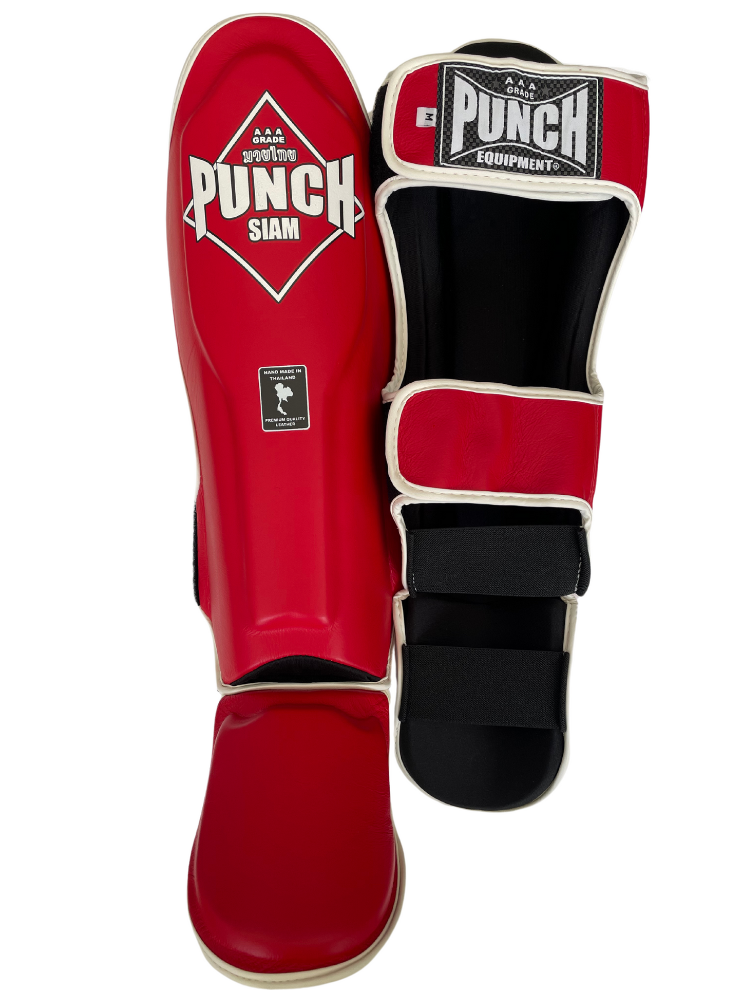 SHIN PADS - Siam™ - LEATHER - RED